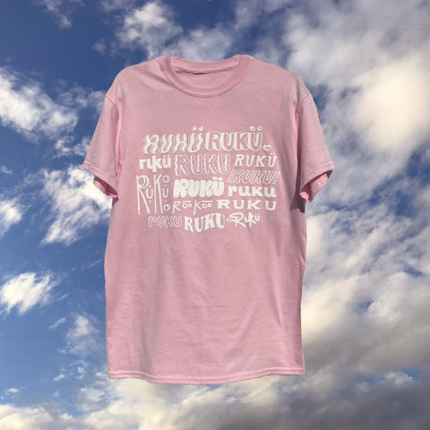 Ruku in the Clouds Pink Logo Tee