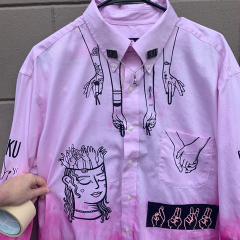 Hands Button Up